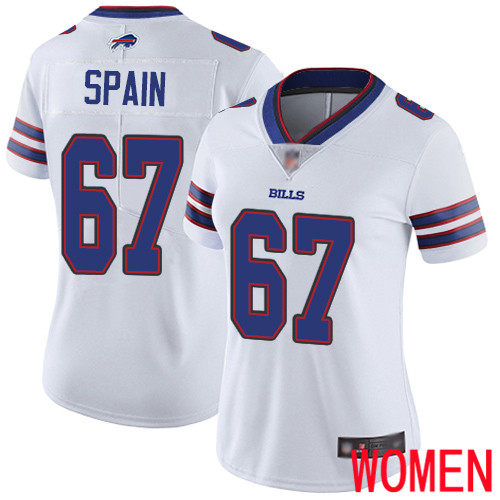 Women Buffalo Bills 67 Quinton Spain White Vapor Untouchable Limited Player NFL Jersey